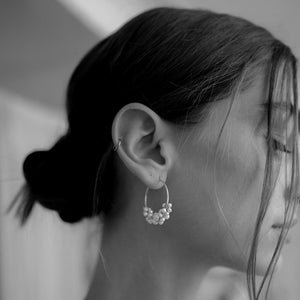 ETTA HOOPS | Bridal hoop earrings, pearl hoop earrings