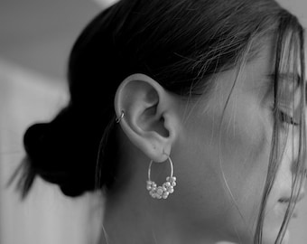 ETTA HOOPS | Bridal hoop earrings, pearl hoop earrings