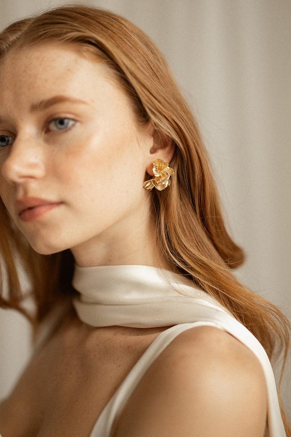 Emma Stud Earrings 18ct Gold - Etsy