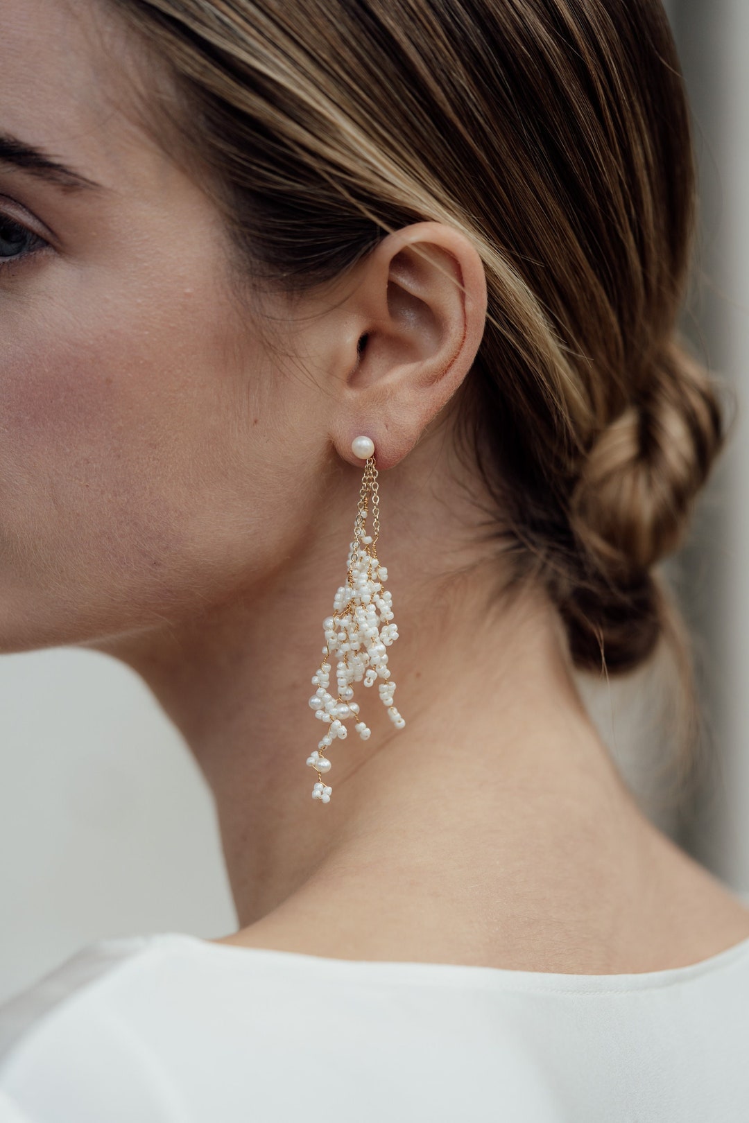 LOLA EARRINGS Bridal Earrings, Wedding Jewellery, Pearl Earrings Etsy