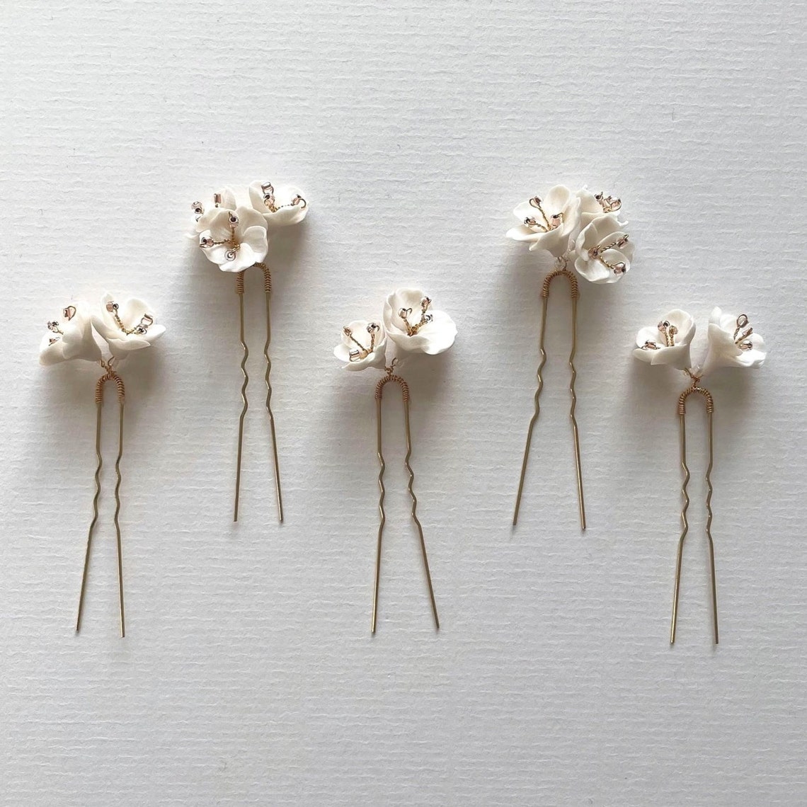 Wedding Accessories Long Hair Comb Pin Porcelain Flower Hairpins For Brides Women Leaf Headband Headpieces Bridal Jewelry