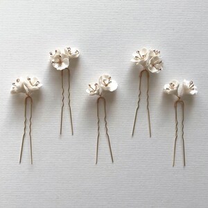 Bridal Jewelry Porcelain Flower Hairpins Silver Color Hair Pin Clip For Brides Bridesmaids Women Head Pieces Wedding Accessories