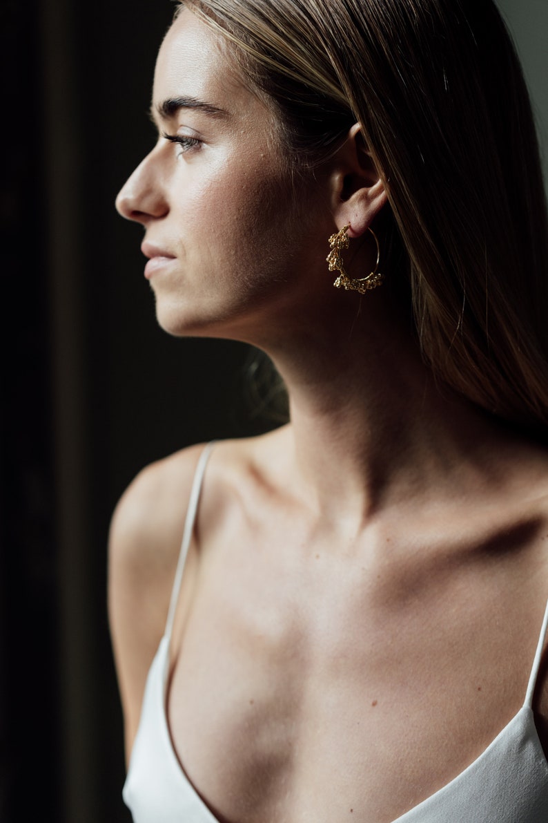 ELMLEY HOOP EARRINGS Bridal Earrings, Beaded Hoop Earrings image 2