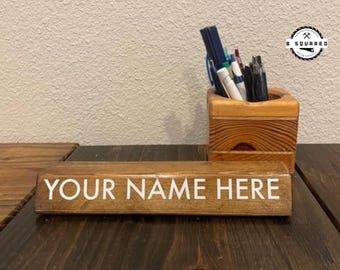 Custom Wooden Desk Nameplate | Personalized Handcrafted Office Sign | Unique Wood Desk Décor | Customizable Gift for Work or Home