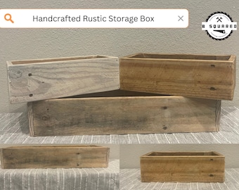 Rustic Reclaimed Wood Storage Box – Perfect Wedding Centerpiece or Table Decor with Floral Accents