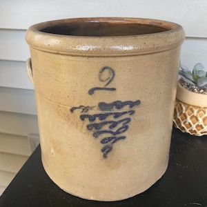 Antique Stoneware Red Wing Crock 2 Gallon