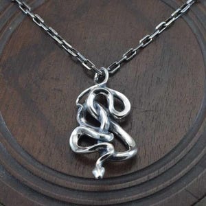 Snake Pendant, 925 Sterling Silver Snake Pendant, Snake Charm, Snake Silver Pendant, Snake Necklace, Gothic Jewelry, Gift For Her/Him