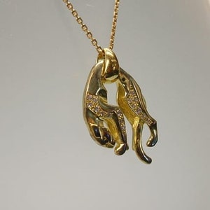 Hanging Panther Pendant | 925 Sterling Silver Panther Necklace | Unisex Animal Jewelry | Panther Charm | Panther Jewelry | Panther Necklace
