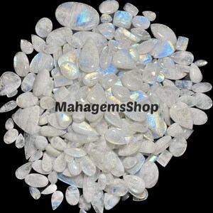 AAA Quality Rainbow Moonstone Gemstone, Rainbow Moonstone Cabochon, Bulk Flashy Rainbow Moonstone Wholesale Lot, Bulk Moonstone Crystals Lot