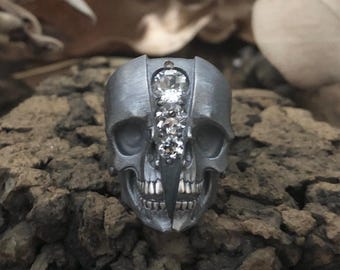 Anello Gotico Biker Scheletro Inox Anello In Acciaio Inox Con Teschio - Stile Punk/gotico/biker, Taglie Disponibili Dalla 8 Alla 13 Beastman Warhammer - Foto 5