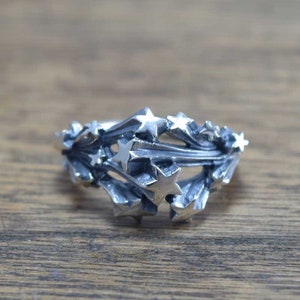 925 Sterling Silver Star Band Ring, Star Ring, Cute Star Silver Ring Women Girls, Minimalist Fashion Star Band, Best Love Gift, Gift For her