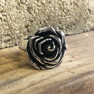 Rozenring, roos 925 sterlingzilveren ring, bloemenring, statementring, cadeau voor haar, jubileumcadeau, handgemaakte bloemensieraden, rozensieraden