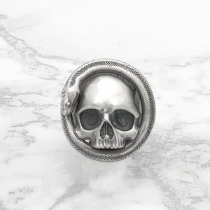 Schädel 925 Silber Ring, Unisex Schädel Ring, Schädel Ring, Biker Ring, Schädel Herrenring, Gothic Schmuck, Schädel Silberring, handgemachter Silber Schmuck