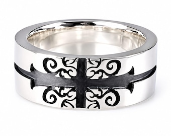 Sterling Silver Cross Ring: Christian Faith Jewelry