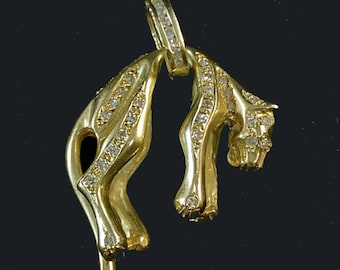 Colgante de pantera de plata esterlina / Collar unisex con animales