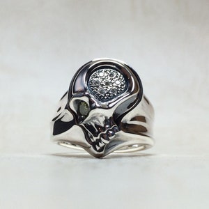 Skull Ring, Sideway Skull Ring, Skull 925 Silver Ring, Biker Ring, Skull Ring For Men, Gothic Jewelry, Silver Skull Ring, Gift For Him