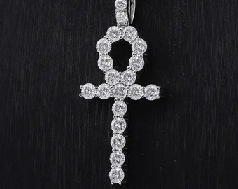 KINGWHYTE Collana Croce Rosa In Argento 925 – Ciondolo Crocifisso Simbolo Di Fede E Amore – Regalo Festa Della Mamma