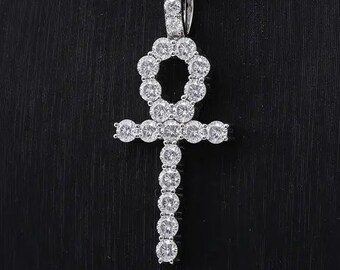 KINGWHYTE Collana Croce Rosa In Argento 925 – Ciondolo Crocifisso Simbolo Di Fede E Amore – Regalo Festa Della Mamma