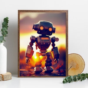 A Humanoid Robot  Robot Humanoid Canvas Wall, Robot Wall, Robot Deco, Robot Wall Art, Future Concept Robot Art, Future Art, Ai art