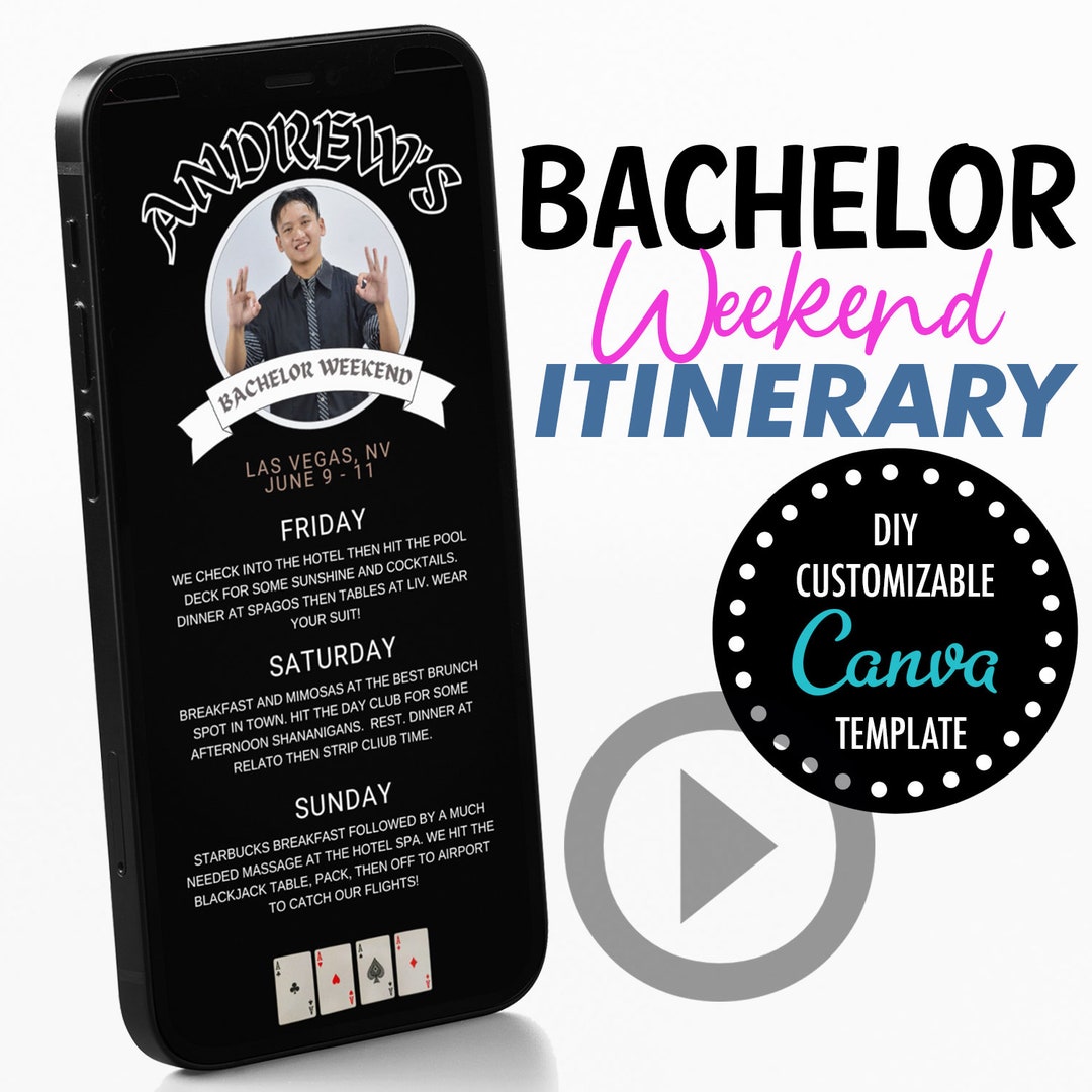 Bachelor Party Itinerary Template, Digital Schedule, Instant Download Bachelor Party Itinerary Template, Digital Schedule, Instant Download