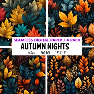 Seamless FALL LEAVES Pattern, Commercial Use, Floral Autumn Leaves Digital Download, Tile Patterns | Instant Download Harvest floral Textile