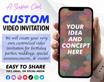 Custom Video Invitation | Personalized  Animated Invitation | Custom Video Evites | Personalized Animated Video Invite Online Invite For Her