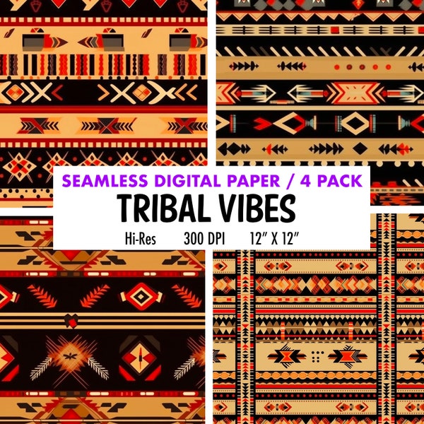 American Indian Patterns Tribal Designs Tribal Backgrounds Digital Paper High Quality Jpeg Files | Navajo American Native Patterns Scrapbook