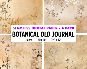 Papel de Scrapbooking / Carpeta Digital / Vintage Ephemera / Descarga Digital / Papel Digital / Paper Craft / Journaling Papers / Square Papers
