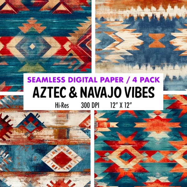 Aztec Patterns | Tribal Designs | Tribal Backgrounds | Digital Paper | High Quality Jpeg Files | Navajo American Native Patterns