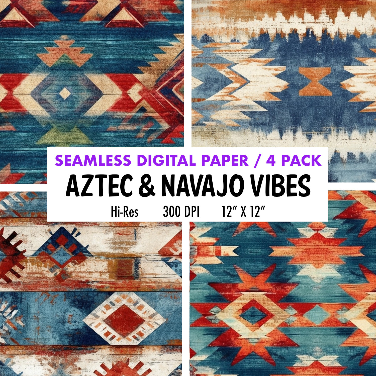 Aztec Patterns | Tribal Designs | Tribal Backgrounds | Digital Paper | High Quality Jpeg Files | Navajo American Native Patterns