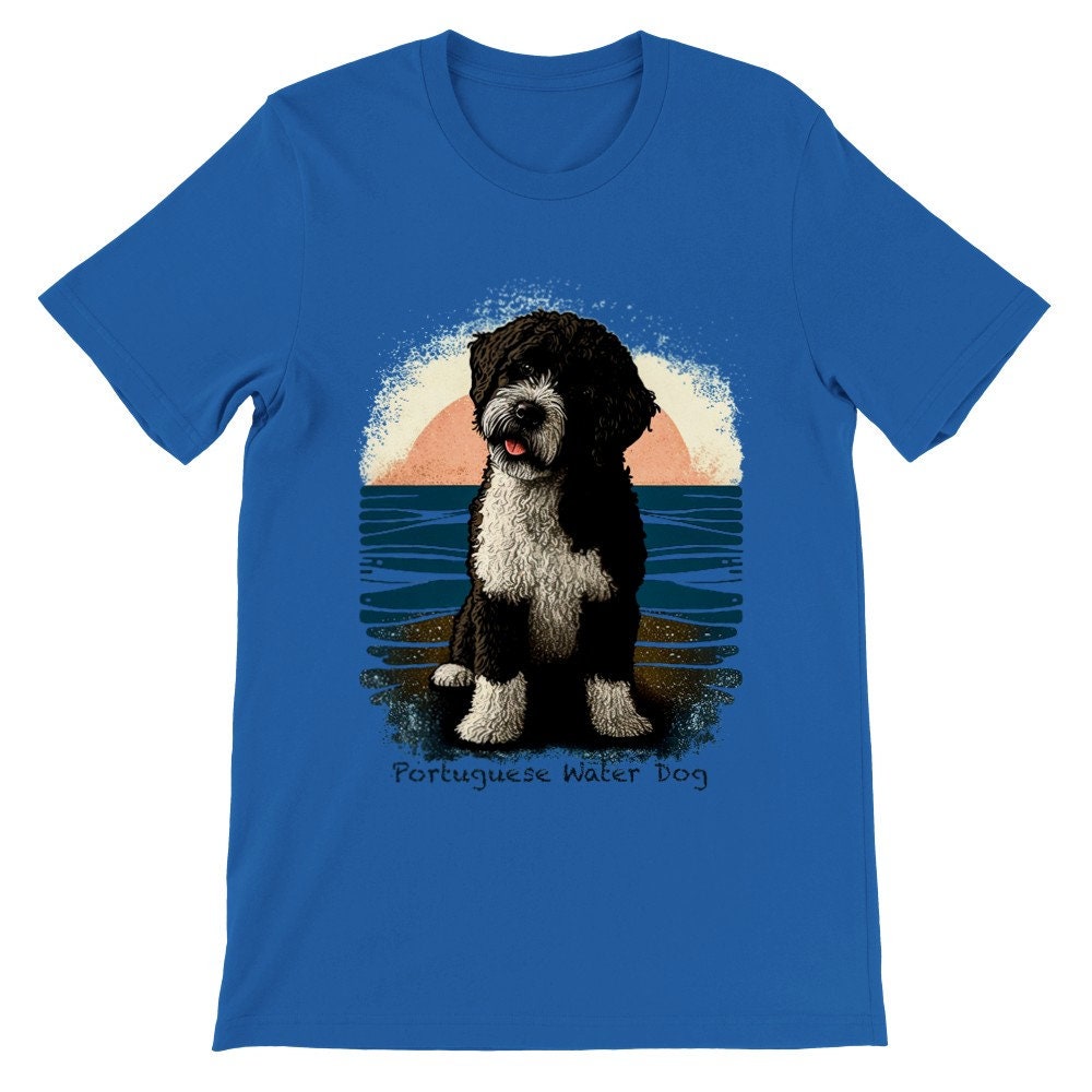 Portuguese Water Dog T shirt Great Gift Idea for PWD Dog Lover Unisex Top Black and White Dog Retro Portie Design Etsy UK