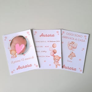 Card 12 Mesi - Milestone - Idee regalo nascita per neonati, baby Shower, Gender reveal