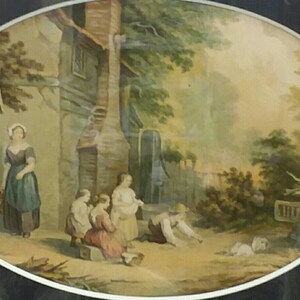 Abraham  Leblond  "The Showman", "The Pet Rabbits", Pair of vintage Baxter Process prints