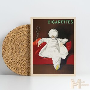 Vintage Tobacco Ad Leonetto Cappiello JOB Cigarettes Red Digital Art Retro French Smoke Tobacco Art Poster