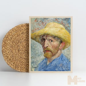 High Quality Digital Portrait Vincent Van Gogh Gift Fine Art Prints Vibrant Color Art Famous Artist Masterpiece Famous Painting Remastered