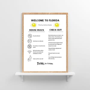 Florida Airbnb Vrbo House Rules Check-Out Instructions - Digital Download Vacation Rental Info Guide -  Beach Vacation Rental Welcome Guide