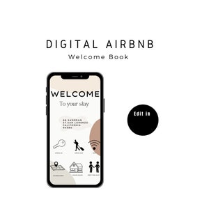 Modern Digital Rental Welcome Book Interactive Template  - Canva Editable Airbnb Chic Guest Book - VRBO Vacation Rental Guidebook - EasyEdit