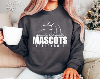 Custom Volleyball Sweatshirt, Volleyball Team Sweatshirt, Volleyball School Sweater, Volleyball Club Hoodie, Personalized Volleyball Sweater