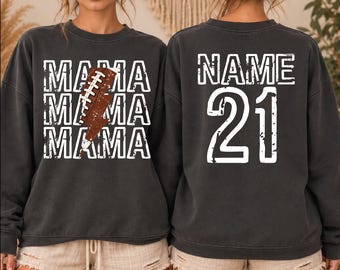 Football Mama Sweatshirt, Custom Player Name Number Sweater, Personalized Football Mom Game Day Sweatshirt,BP