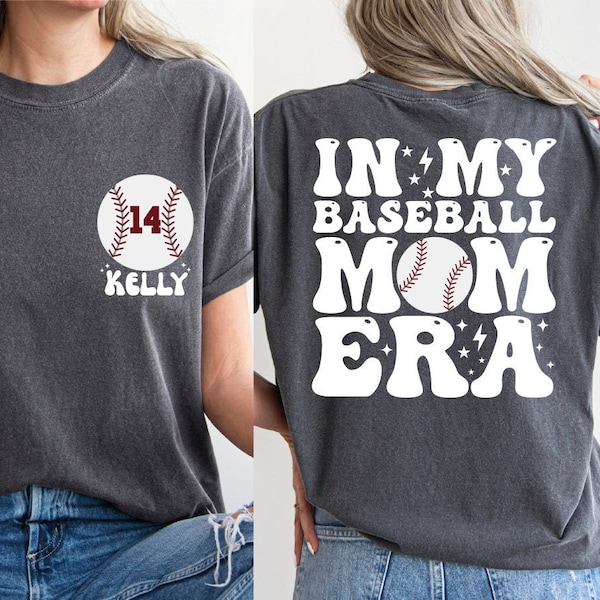 Custom Baseball Mom Shirt, Comfort Colors In My Baseball Mom Era Shirt, Baseball Numbers Tshirt, Baseball Lover Shirt, Baseball Mom Tee