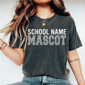 Custom School Mascot Shirt, Personalized School Name Tshirt, High School Spirit Tee, School Sports Tshirts, School Spirit Shirt