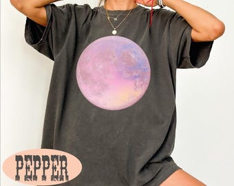 Full Moon Graphic Tee for Women: Bella Relaxed Fit Crew Neck T