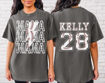 Customized Baseball Mama Shirt, Your Name Baseball Shirt, Custom Baseball Tee, Game Day Shirt, Baseball Season Shirt, Baseball Mom Shirt, BP