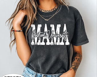College Mama Shirt, Custom University Mom Tee, Personalized School Name Shirt, College Spirit Mom Gift