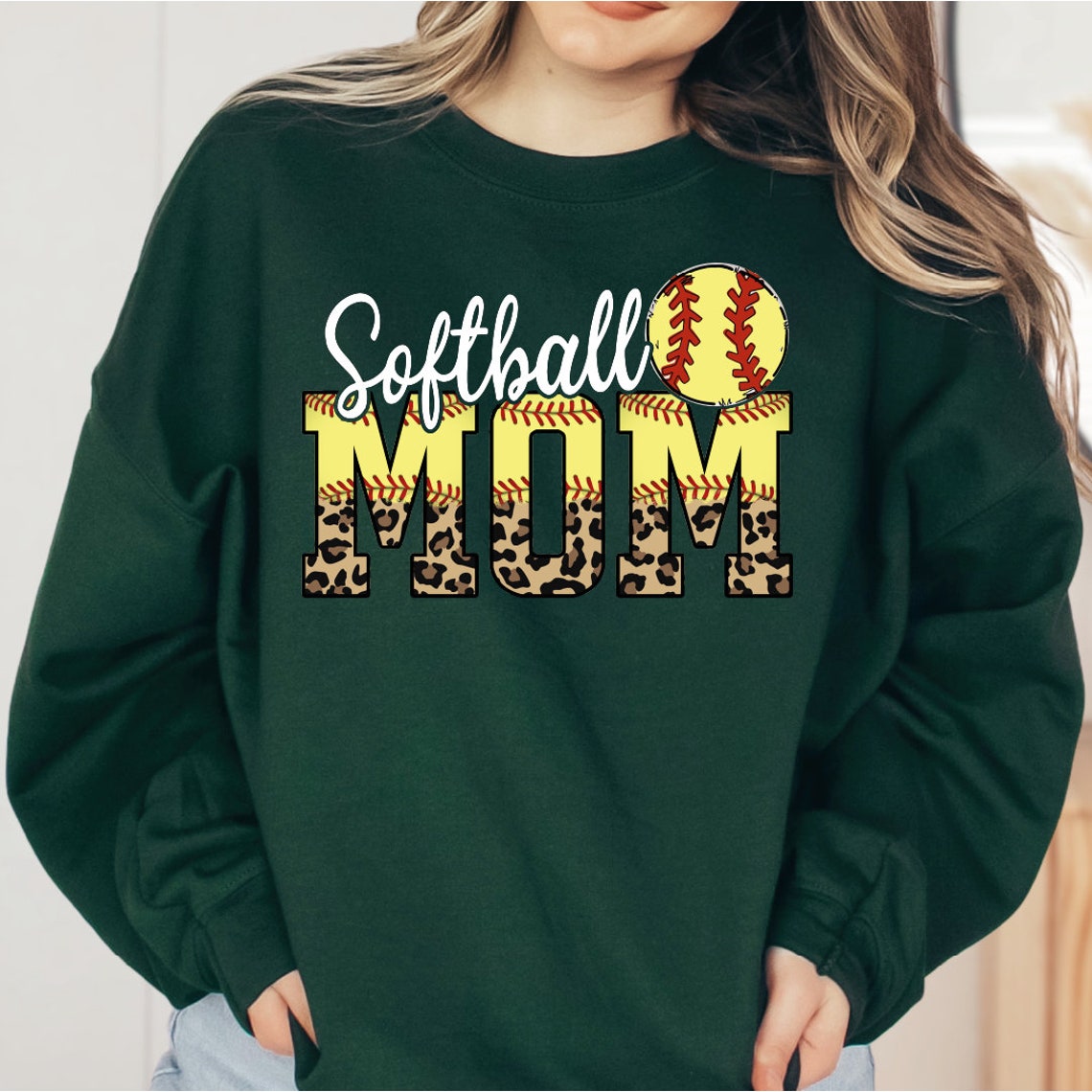 Custom Softball Mom Sweatshirt, Sports Mom Sweater, Trendy Mom Hoodie Model T8si240