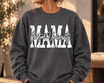 College Mama Sweatshirt, Custom University Mom Sweater, Personalized School Name College Mom Sweatshirt