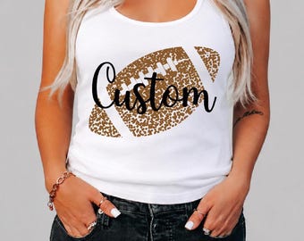 Personalized Football Mascot Tank Top, Game Day Football Fan Gift, Back To School Vneck