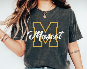 Camiseta de mascota personalizada, camiseta del equipo escolar, camiseta de la mascota del equipo, camiseta de espíritu escolar, camiseta escolar personalizada, camisetas de equipo a juego