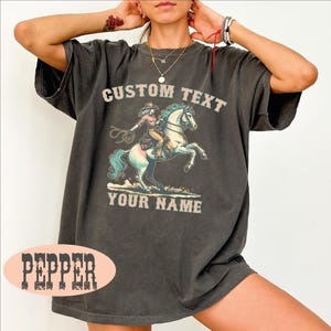 Custom Western Shirt for Women, Personalized Cowgirl Tshirt, Country Concert Tee, Vintage Style Comfort Colors Shirt, Girls Trip Tshirt Gift image 1