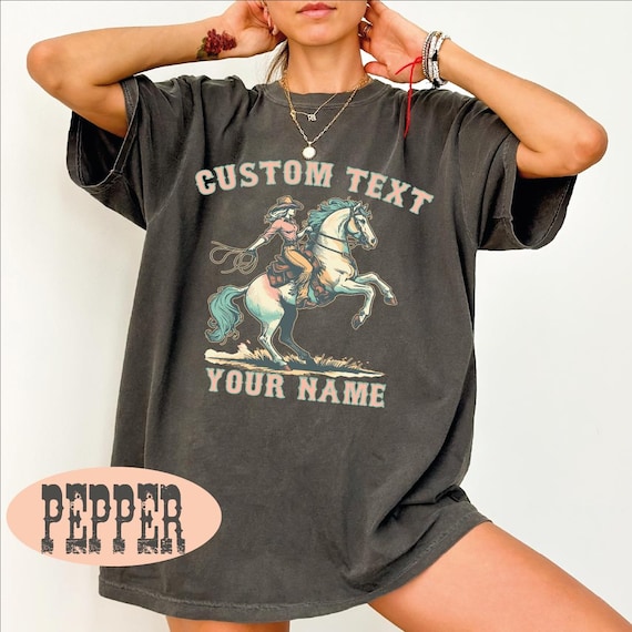 Custom Western Shirt for Women, Personalized Cowgirl Tshirt, Country Concert Tee, Vintage Style Comfort Colors Shirt, Girls Trip Tshirt Gift